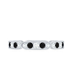 Classic Black Onyx and Diamond Eternity Band Ring