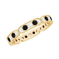 Classic Black Onyx and Diamond Eternity Band Ring