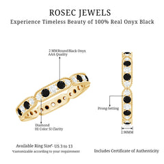 Classic Black Onyx and Diamond Eternity Band Ring