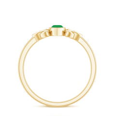 Marquise Cut Natural Emerald Celtic Engagement Ring in Bezel Setting