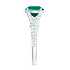 Classic Lab Grown Emerald Diamond Engagement Ring with Split Shank