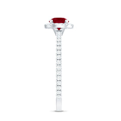 1 CT Minimal Ruby and Diamond Engagement Ring