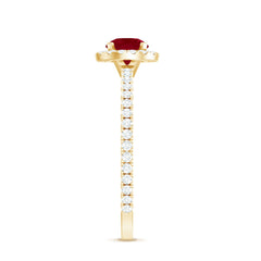 1 CT Minimal Ruby and Diamond Engagement Ring