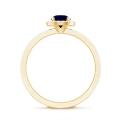 Minimal Blue Sapphire and Diamond Engagement Ring