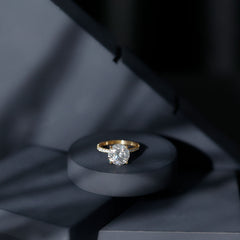 Certified Moissanite 10 MM Round Cut Engagement Ring