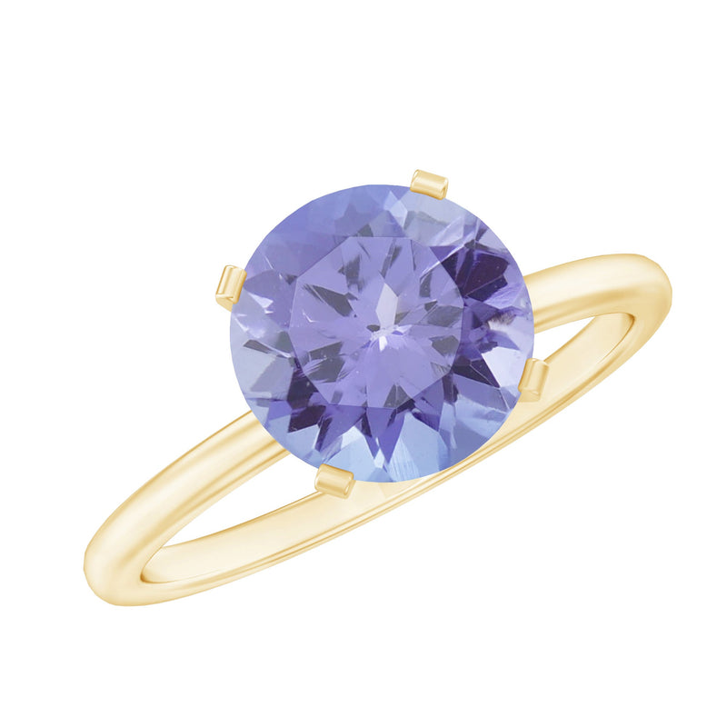 3 Carat Lab Grown Tanzanite Solitaire Engagement Ring