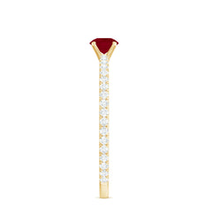 Natural Ruby Promise Ring with Diamond for Women