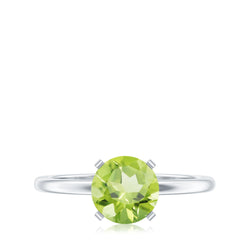 Natural 2 Carat Peridot Solitaire Engagement Ring for Women