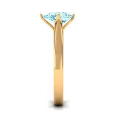 Teardrop Solitaire Ring with Aquamarine