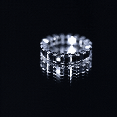 Certified Black Spinel Princess Cut Eternity Band Ring