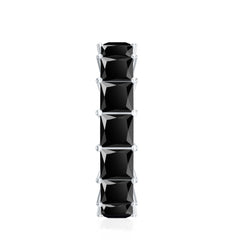 Princess Cut Black Onyx Wedding Band in Shared Prong Setting