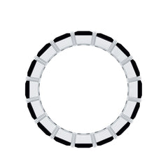 Princess Cut Black Onyx Wedding Band in Shared Prong Setting