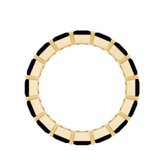 Princess Cut Black Onyx Wedding Band in Shared Prong Setting