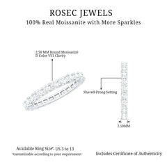 Brilliant Cut Round Moissanite Eternity Anniversary Band