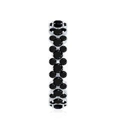 Certified Black Spinel Eternity Band Ring for Women