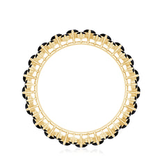Certified Black Spinel Eternity Band Ring for Women
