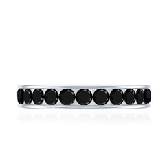 2.75 CT Channel Set Black Spinel Eternity Ring