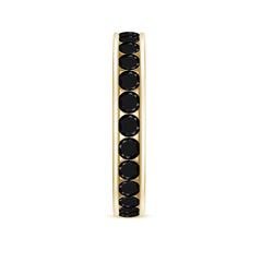 Natural Channel Set Black Spinel Eternity Ring for Anniversary