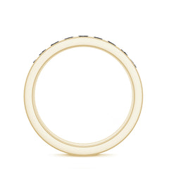 Natural Channel Set Black Spinel Eternity Ring for Anniversary