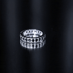 2.25 CT Black Spinel Eternity Band Ring