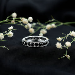 2.25 CT Black Spinel Eternity Band Ring