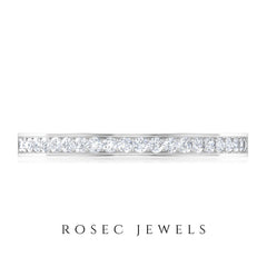 Natural Diamond Half Eternity Stackable Ring for Women