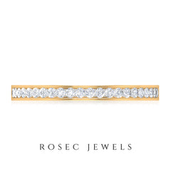 Natural Diamond Half Eternity Stackable Ring for Women