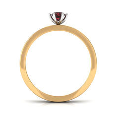 Natural Red Garnet Diamond Band Ring