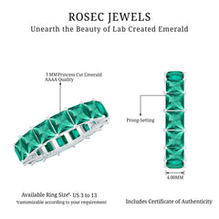 Princess Cut Lab Created Emerald Full Eternity Band