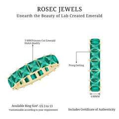 Princess Cut Lab Created Emerald Full Eternity Band