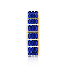 Channel Set Lab Grown Blue Sapphire Wide Eternity Band Ring