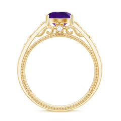 1.25 CT Amethyst Celtic Solitaire Band with Diamond