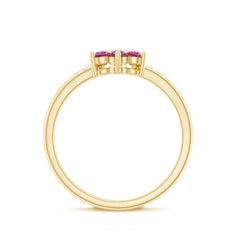 Real Pink Tourmaline Flower Cluster Ring