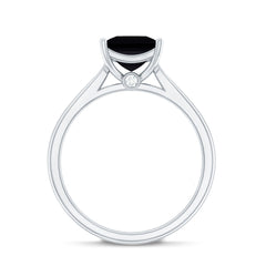 1.25 CT Lab Created Black Diamond Solitaire Ring with Diamond