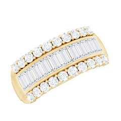 Certified Moissanite Wide Wedding Band Ring
