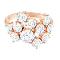 Round Cut Moissanite Statement Ring for Women