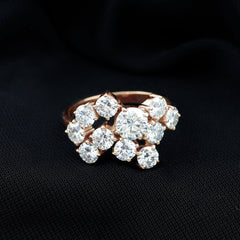 Round Cut Moissanite Statement Ring for Women