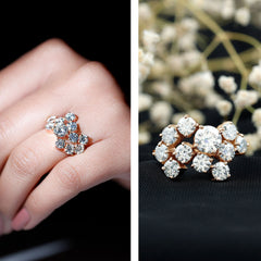 Round Cut Moissanite Statement Ring for Women