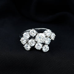 Round Cut Moissanite Statement Ring for Women