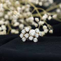 Round Cut Moissanite Statement Ring for Women