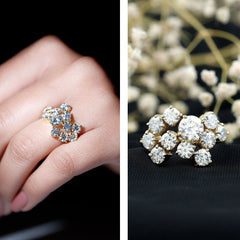 Round Cut Moissanite Statement Ring for Women