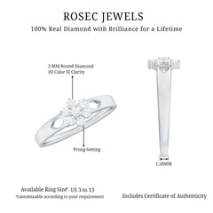 Nature Inspired Diamond Flower Promise Ring for Proposal