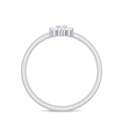 Nature Inspired Diamond Flower Promise Ring for Proposal