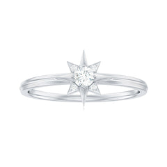 Natural Diamond Starburst Ring for Promise