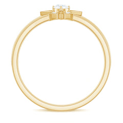 Natural Diamond Starburst Ring for Promise