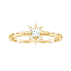 Natural Diamond Starburst Ring for Promise