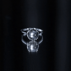 Handpicked Genuine Black Tahitian Pearl Engagement Ring