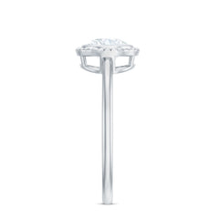 6mm Round Moissanite Solitaire Engagement Ring in Bezel Setting