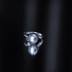 7.5 Carat Solitaire Tahitian Pearl Bypass Engagement Ring with Diamond