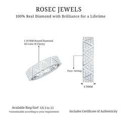 Natural Diamond Wide Wedding Band for Women